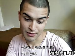 Straight Latino sucks his first dick before being barebacked