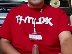 Employee EXPOSED with CUM!