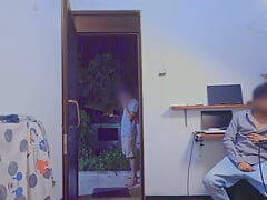 Masturbates Then Opens The Door Naked Cum For Next door Boy