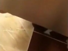 Small-Cock Man Masturbating in a Public Restroom