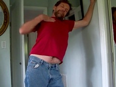 Hairy artist's slow seduction in denim – commissioned flick