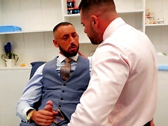 Smelling his feet and watching him play with his csock