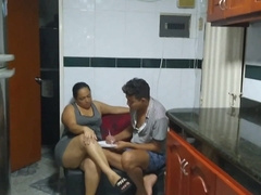 I deep-throat in the kitchen while they supply the groceries