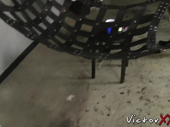 Tight stud asshole penetrated raw in sex swing orgy