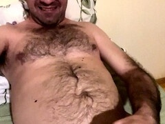 Uncut cumshot hairy, wild daddy bear, hairy belly cum