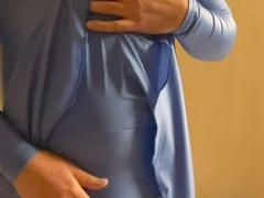 Crossdresser crams leotard with pasta sauce and piss