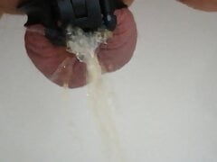 My Caged Clit piss