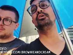 Pakistani top hammers his own ass with thick dildo while gagged with ball gag