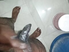 Handjob when took shower