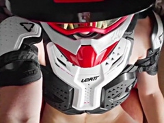 Stud in motocross gear and mxhelmet masturbates off and finishes off