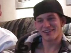 Smiling friend eat his best friend