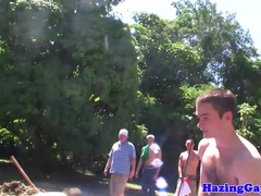 Fraternity men hazing youthful schoolgirls