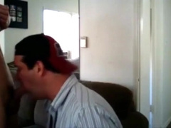 Sucking a neighbor's cock and he cums on my face 2