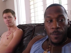 Pale gay man assfucked by a black bull