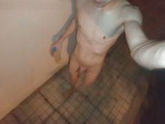 Thin, small cock, urinating