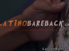 Handsome Latino Giorgio stuffs his ass while a dildo while jerking off