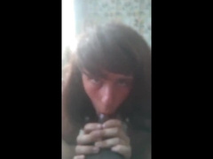 Cross Dressing Sissy Enjoying sucking a BBC 2