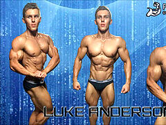 Muscle Luke posing web cam