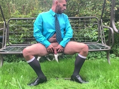 Gentleman Pissing In Public In Black Socks