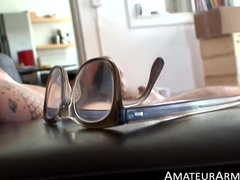 Hairy cock amateur moans while he jerks off his hairy cock