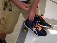Asics Running Sneaker receive cut and cum inside...