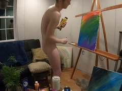 COLORFUL RAINBOW NAKED PAINTING