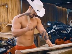 Underwear cowboys showing off their gear