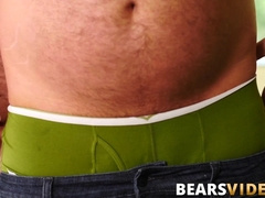 Stunning bear Roman Delaney barebacked and blowing big dick