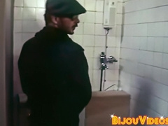 Both retro gay Jacques Scandellari and Jerome loved their sexual moment in the bathro