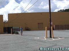 Nutted by a Black dude: A steamy ebony twink's hardcore cumshot facial