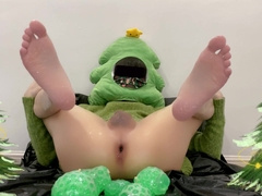 Merry Christmas lad have fun with fuck-a-thon plaything laying eggs