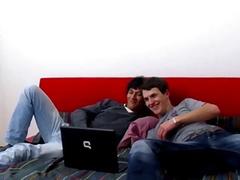 Hardcore anal threesome with cute twinks