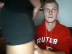 Couple having fun in webcam