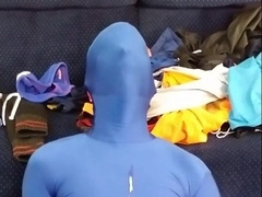 Back two Back Spunk in my Blue Zentai