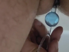 Assfucking Beads in the Tub, Camera Fellow needs some Work, LOL Horny.