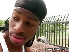 Black gangster tasting white dick