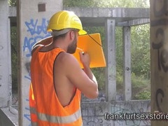 construction worker fucks wimp