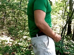 I'm Hiding so I Can Jerking off Then Cumming in the Woods
