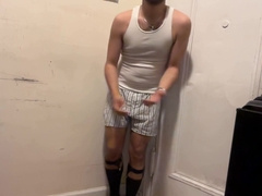 Guy Undressed and Jizzes Knob