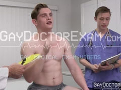Hunk doctor Marco Napoli and Cole Church collect Jay Tees semen during a satisfying a