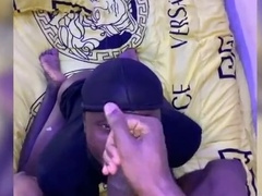 Helping handjob, big cock masturbate, ebony gay