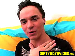 uber-sexy youthfull man tugging and milking his hard cock