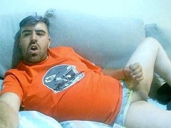 European chubby man enjoys hot gay masturbation session