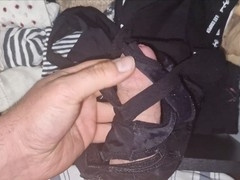 European babe jerks off and masturbates