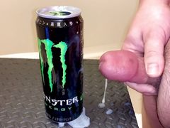 Small Penis Shooting a Load On An Empty Monster s Can - Hard Cumshot
