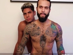 Tattooed Latino Barefucked By Younger Latino