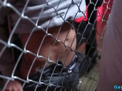 Hot Latin Homosapien gets a hot facial after assfucking with Hook-Up