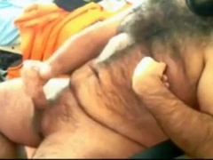 Hairy bear stroke & jerk off to his big daddy's hard cock