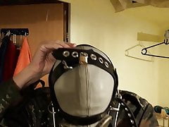 Putting on the harness for my great russian GP-5 Gasmask