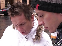 He seduces him into gay blowjob and sex